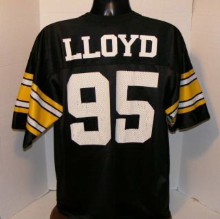 Pittsburgh Steelers Greg Lloyd 95 Black Logo Athletic Football Jersey Sz Lg Vgc