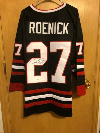 Jeremy Roenick Autographed Chicago Blackhawks Custom Black Hockey Jersey Jsa