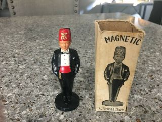 Vintage Magnetic Automobile Statue Masonic Shriner 5 1/2 In Tall
