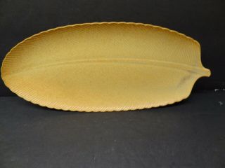Vintage Kotobuki Japanese Tan Ceramic Leaf Shaped Platter