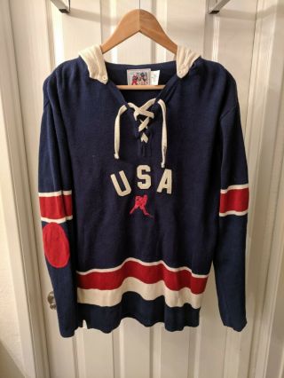 Vintage T.  Dalton 1980 Miracle Lake Placid Usa Hockey Sweater Size Medium