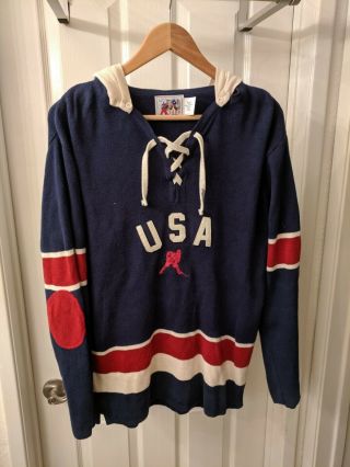 Vintage T.  Dalton 1980 Miracle Lake Placid USA Hockey Sweater Size Medium 2