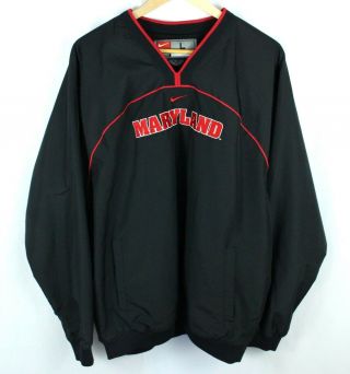 Nike Team Maryland Terrapins Nylon V - Neck Sweater Size L
