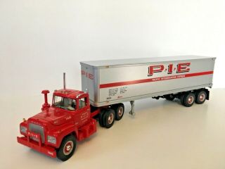 P.  I.  E.  Freight First Gear Mack R Model Tractor W 35’ Trailer 1:34 Scale 19 - 3147