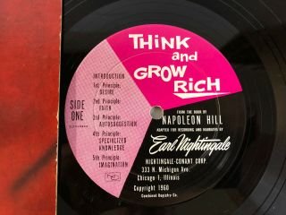 Napoleon Hill Think and Grow Rich Vtg 60 ' s Motivational Record LP Conant Vinyl 3