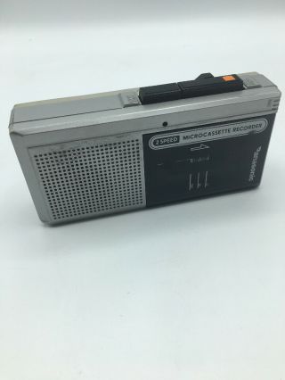 Vintage PANASONIC Microcassette Recorder RN - 107a Silver with tape 2