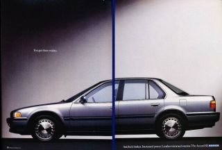 1991 Honda Accord 2 - Page Advertisement Print Art Car Ad K69