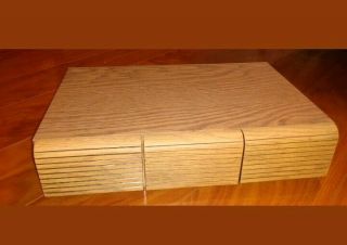 Vintage Faux Wood Grain Audio Cassette Tape Storage Holder Case 3 Drawer 36 Tape