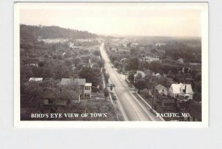 Rppc Real Photo Postcard Missouri Pacific Birds Eye View Of Town Vintage Cars 19