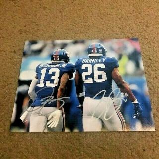 Saquon Barkley Odell Beckham Jr Signed Awesome Your Giants 8x10 Photo