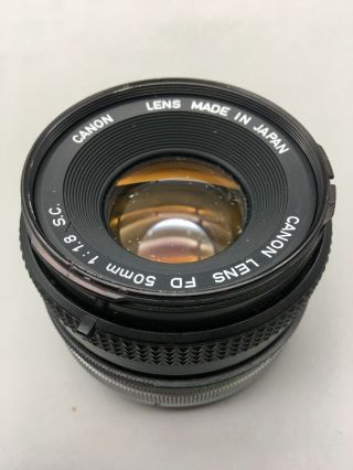 Vintage Canon Lens Fd 50 Mm F/1:1.  8,  Sc Fast E09
