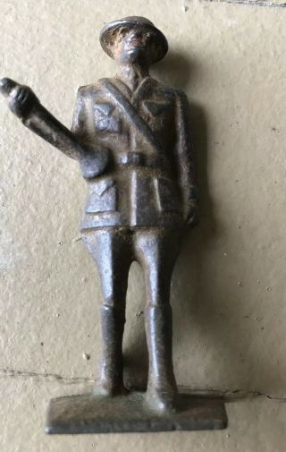 Vintage Cast Iron Toy Soldier 3 " Tall Ww1 Bugle? Boy