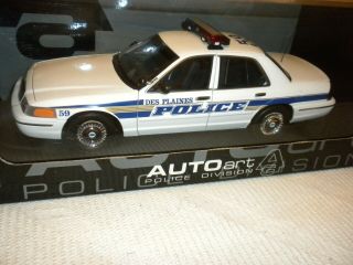 1:18 Autoart Ford Crown Victoria Police Car Des Plaines In