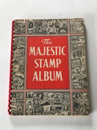 Vintage " The Majestic Stamp Album ".  1960.  128 Pages.  450,  Stamps