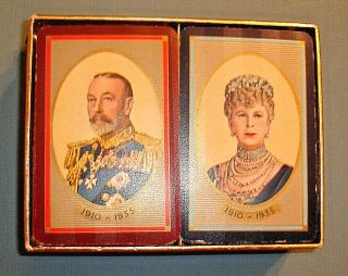 Vintage 1935 King George V & Queen Mary Silver Jubilee Dual Deck Playing Cards