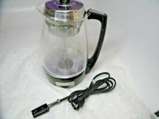 Vintage 1970s Scm Proctor Silex Glass Percolator Coffee Pot 70503