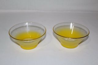 Vintage Blendo Yellow Glass Snack Bowls Set Of 2 1950’s - 1960’s