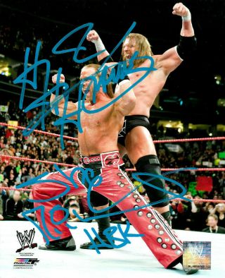Wwe Triple H And Shawn Michaels Dx Hand Signed Autographed 8x10 Photo With 1
