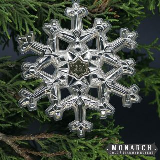 Vintage 1981 Gorham Sterling Silver Snowflake Christmas Ornament