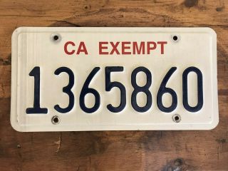 Set Of 2 California Exempt License Plate 1365860 Ca Exempt