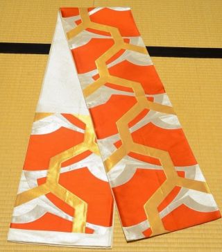 Silk Fukuro Obi 424cm Long Belt For Kimono Women Japanese Vintage Sash /712