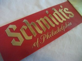 Vintage Schmidt ' s Beer Sign Plastic Raised Mug Philadelphia 6 x 16 Advertising 3