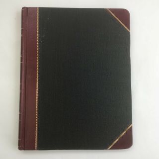Vintage Mid Century Black Ledger Book Notebook Office Supplies
