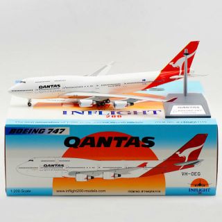 Inflight 1:200 Qantas Airlines Boeing B747 - 400 Diecast Aircarft Model Vh - Oeg