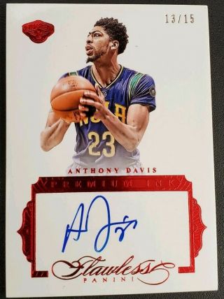2015 Panini Flawless Anthony Davis Ruby Auto 13/15 Lakers Pelicans