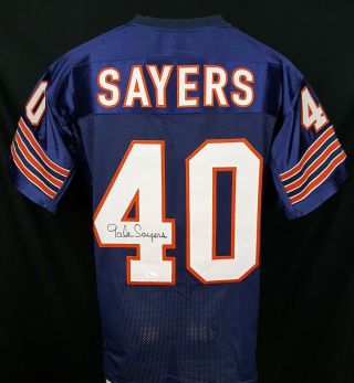 Gale Sayers Signed Autographed Chicago Bears Jersey Jsa Sticker Only