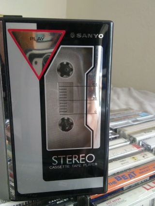 Vintage Sanyo Mgp1c Stereo Cassette Player Walkman Runs Slow