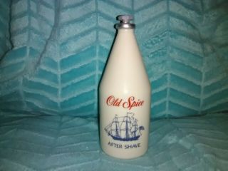 ?full Vintage Shulton Old Spice After Shave 6 3/8 Oz Glass Large Bottle Star Top