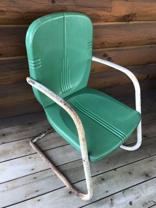 Vintage Metal Retro Lawn Porch Patio Rocking Chair Mid Century 3