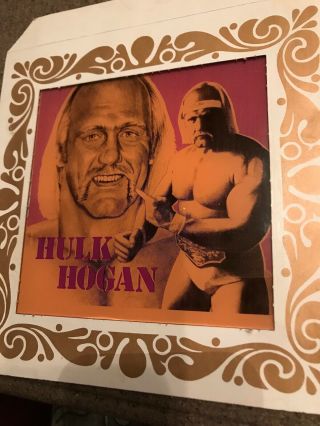 Wwf Wrestling Carnival Prize Glass Mirror Hulk Hogan Vintage 1980 
