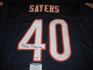 Gale Sayers Signed Blue Chicago Bears Jersey,  Beckett