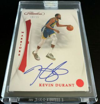 10/15 Kevin Durant 2018 - 19 Flawless Ruby Autograph Auto Uncirculated Warriors