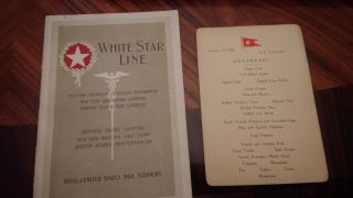 S.  S.  " Celtic " White Star Line Breakfast Menu,  Pamphlet/list Jan.  14,  1920