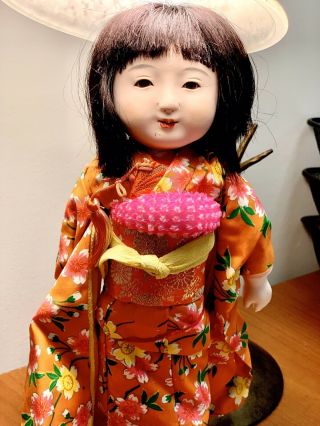 Vintage Japanese Ichimatsu Doll 26 Inches Real Kimono