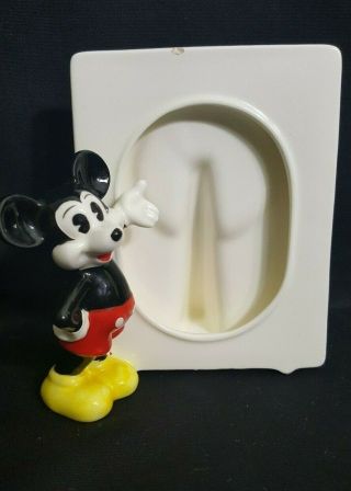 Vintage Disney Mickey Mouse Ceramic Picture Frame Japan 3.  5 " X 5 " Photo