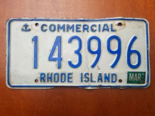 Vintage 1980 Rhode Island Ocean State Commercial License Plate,  143996