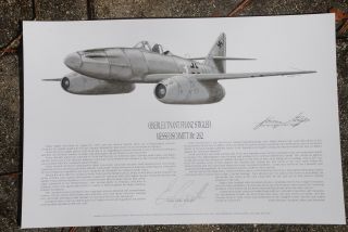 2 Me - 262 Prints,  Signed By Pilots,  Franz Stigler,  Jorg