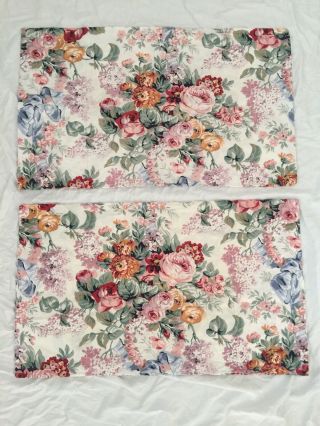 Two Vintage Ralph Lauren Allison Cottage Floral Standard Pillow Cases