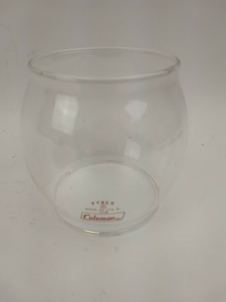 Vintage Coleman Lantern 200a Red Letter Pyrex Glass Globe.  Globe Only.  1962 - 1977