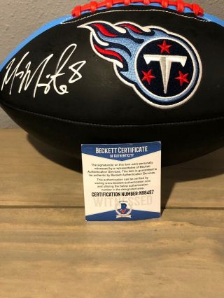 Marcus Mariota Signed Autographed Tennessee Titans Black Football W/ Logo