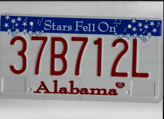 Alabama Passenger License Plate " 37b712l " Henry