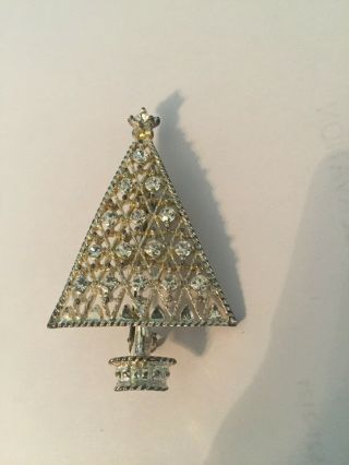 Vintage Eisenberg Ice Christmas Tree Pin Brooch - Rhinestones