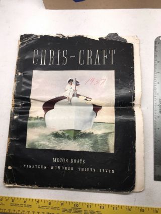 Ad Specs Chris Craft Boat Brochure 1937 Special Race Runabout Sportsman Utility