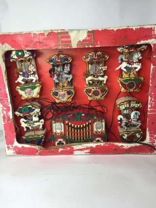 Vintage 1992 Holiday Carousel Organ Lighted Up And Down By Mr Christmas