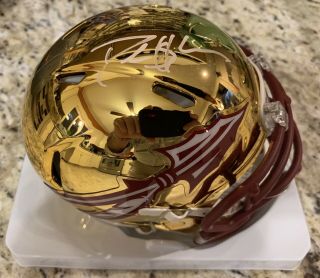 Deion Sanders Signed Riddell Chrome Florida State Seminoles Mini Helmet Holo