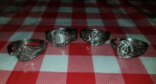 4 Vintage Style Ornate Utensil Spoon Fork Napkin Rings Wedding Party Event